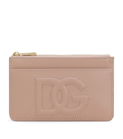 Shop Dolce & Gabbana Leather Zip Card Holder In Multi