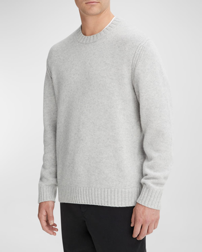 Shop Vince Men's Wool-cashmere Crew Sweater In Lt H Grey