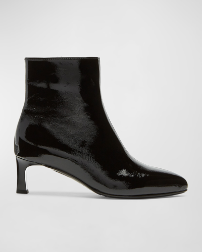 Shop La Canadienne Amely Patent Kitten-heel Booties In Black