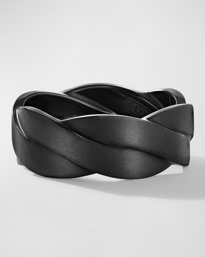 Shop David Yurman Men's Dy Helios Band Ring In Black Titanium, 9mm