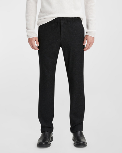 Shop Vince Men's Wool-blend Flannel Pants In H Black