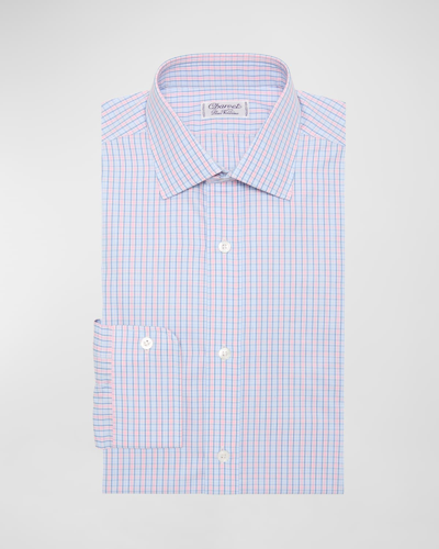 Shop Charvet Men's Cotton Plaid Dress Shirt In Blue Pink