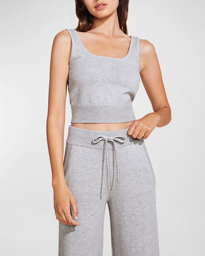 Shop Eberjey Recycled Cropped Sweater Tank In Heather Grey