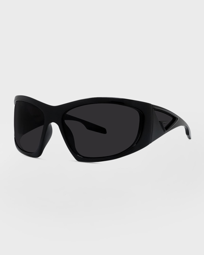 Shop Givenchy Men's Giv Cut Rectangle Sunglasses In Crystal Smoke Mir