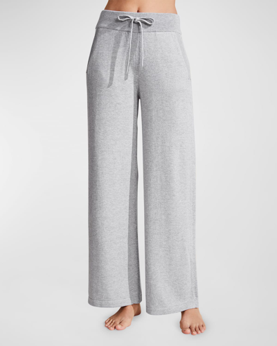 Shop Eberjey Recycled Wide-leg Sweater Pants In Heather Grey