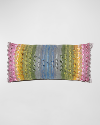Shop Mackenzie-childs Mosaic Rainbow Long Lumbar Pillow, 14" X 30"