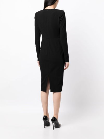 Shop Victoria Beckham Wool Blend Long Sleeve T-shirt In Black