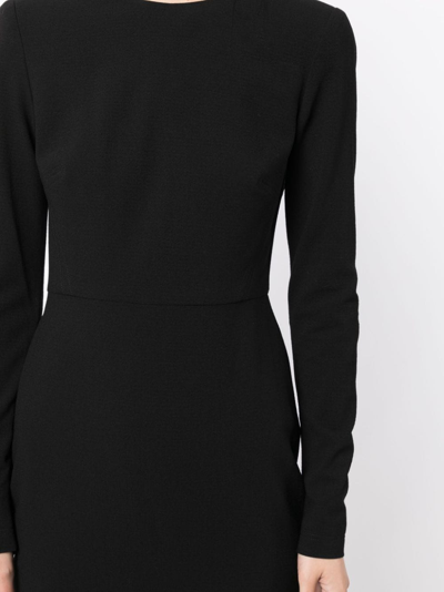 Shop Victoria Beckham Wool Blend Long Sleeve T-shirt In Black