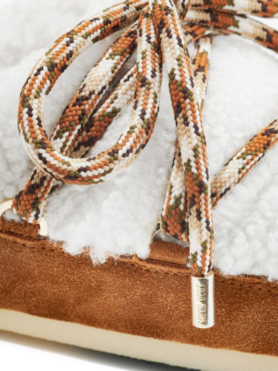 Moon Boot Mb Mule Shearling Woman Mules & Clogs Camel Size 6-7 Sheepskin, Cow Leather In White