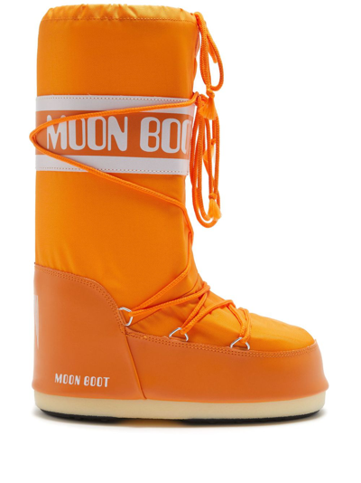 Shop Moon Boot Icon Nylon Snow Boots In Orange