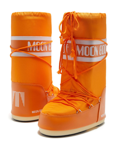 Shop Moon Boot Icon Nylon Snow Boots In Orange