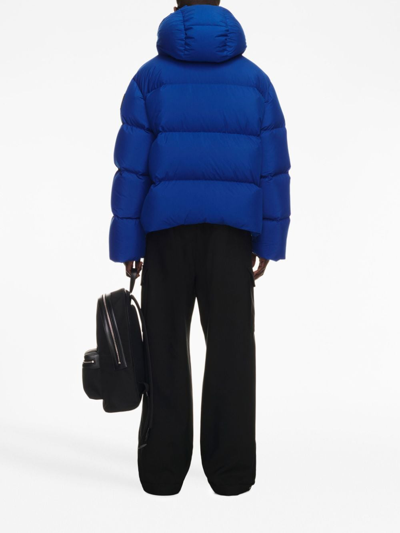 Shop Off-white Nylon Puffer Down Jacket In Blue