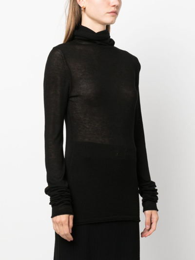 Shop Wild Cashmere Silk And Cashmere Blend Turtleneck Sweater In Black