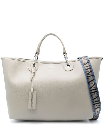 Shop Emporio Armani Myea Medium Shopping Bag In Grey