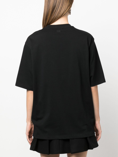 Shop Ami Alexandre Mattiussi Ami De Couer Organic Cotton T-shirt In Black
