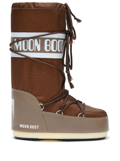 Shop Moon Boot Icon Nylon Snow Boots In Brown