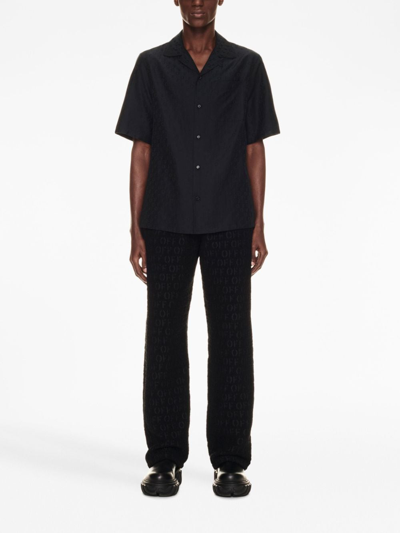 Shop Off-white Silk And Cotton Blend Shirt In Black