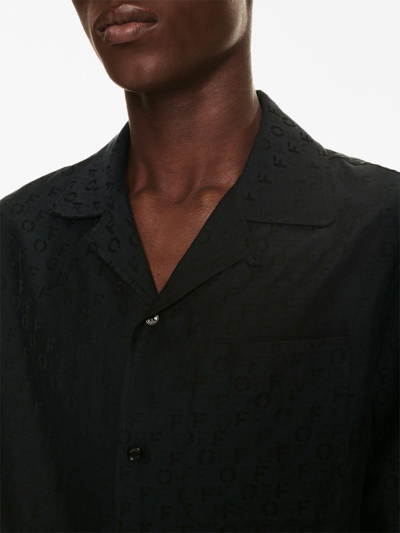 Shop Off-white Silk And Cotton Blend Shirt In Black