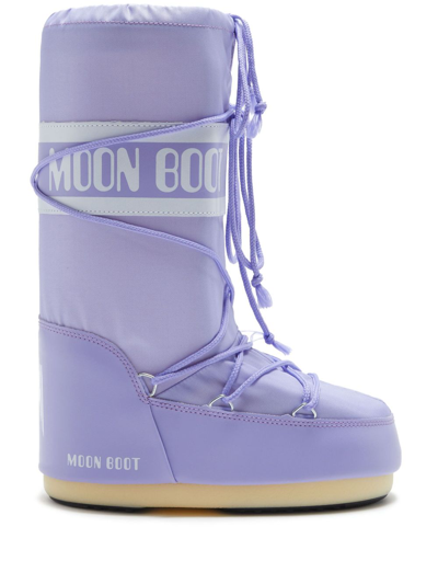 Shop Moon Boot Icon Nylon Snow Boots In Violet