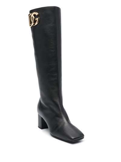 Shop Dolce & Gabbana Leather Boots In Black
