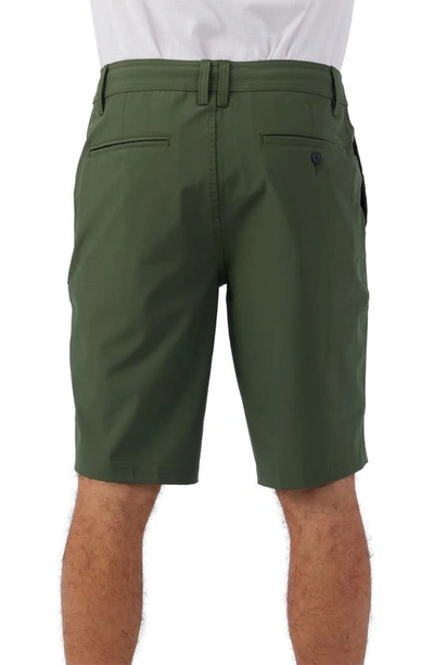 Shop O'neill Reserve Solid 21 Water Resistant Shorts In Dark Olive