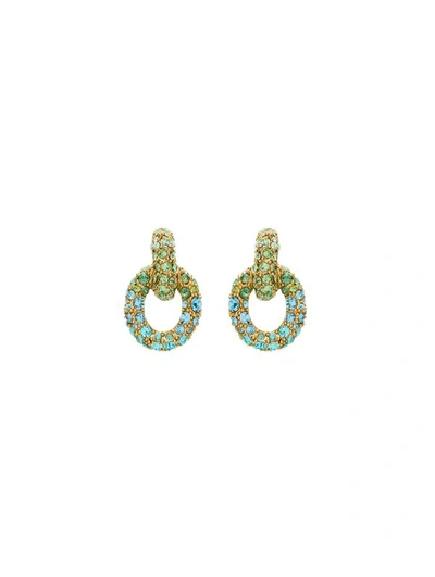 Shop Oscar De La Renta Fortuna Earrings In Blue Multi