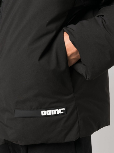 Shop Oamc Logo-patch Padded Jacket In Black