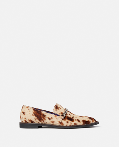 Shop Stella Mccartney Falabella Appaloosa Print Velvet Loafers In Multicolour