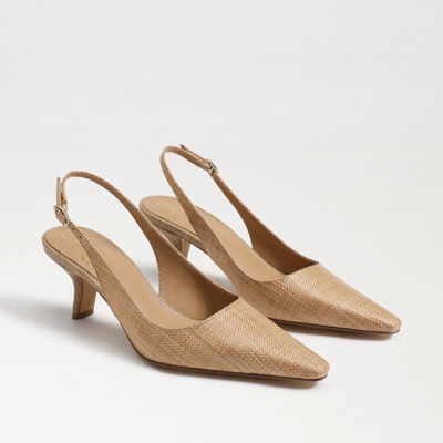 Shop Sam Edelman Bianka Slingback Pump Buff Tan Raffia In Brown