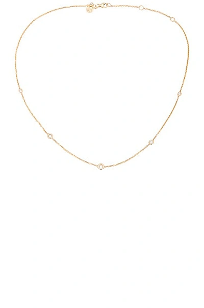 Logan Hollowell 5 Diamond Orbit Bezel Choker In 14k Gold & White Diamond
