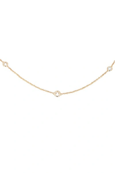 Logan Hollowell 5 Diamond Orbit Bezel Choker In 14k Gold & White Diamond