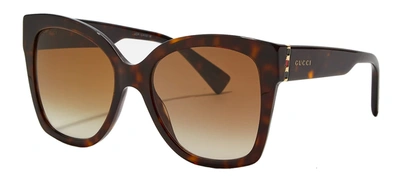 Shop Gucci Gg0459sa 002 Butterfly Sunglasses In Brown