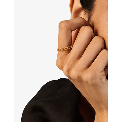 Monica Vinader Womens Yellow Gold Nura Open-shape 18ct Yellow Gold-plated Vermeil Sterling-silver St In Gold