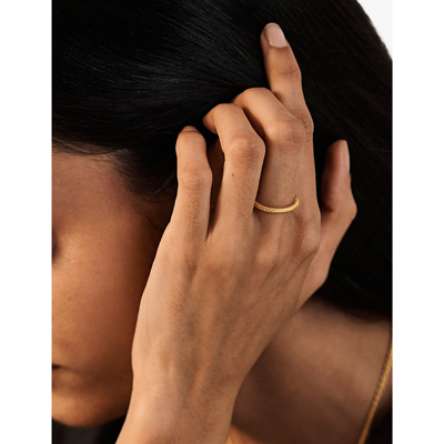 Monica Vinader Womens Yellow Gold Heirloom 18ct Yellow Gold-plated Vermeil Sterling-silver Stacking  In Yellow Gold