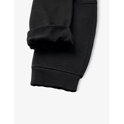 Shop Benetton Elasticated-waist Patch-pocket Cotton-jersey Jogging Bottoms 6-14 Years In Black