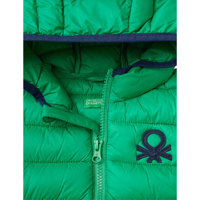Shop Benetton Logo-embroidered Padded Shell Gilet 18 Months - 6 Years In  Green
