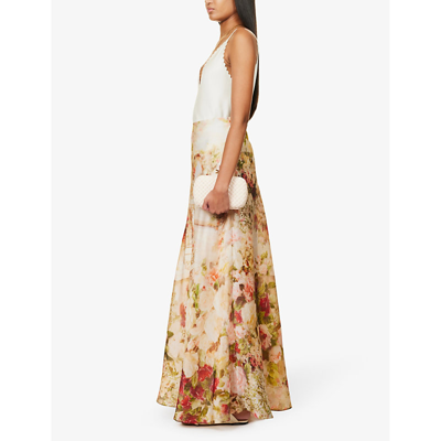 Shop Zimmermann Womens Rosy Garden Floral Floral-print Silk Maxi Skirt