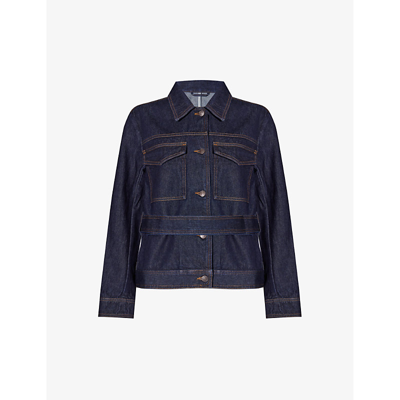 Shop Dries Van Noten Belted Relaxed-fit Denim Jacket In Indigo