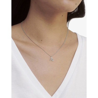 Monica Vinader Womens Sterling Silver A Letter-charm Recycled Sterling-silver Pendant Necklace In Sterling Silver