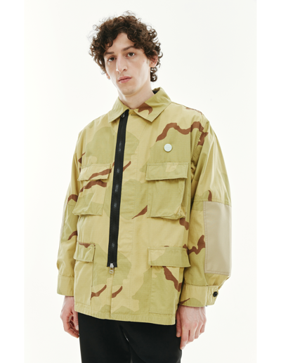 Shop Oamc Re:work Camo Jacket In Yellow