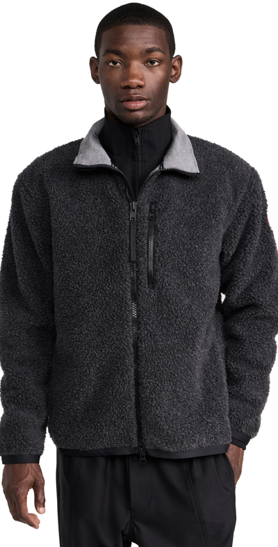 Shop Canada Goose Kelowna Fleece Jacket Iron Grey-gris De Fer