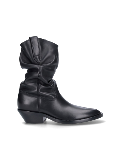 Shop Maison Margiela Texan Boots "tabi" In Black  