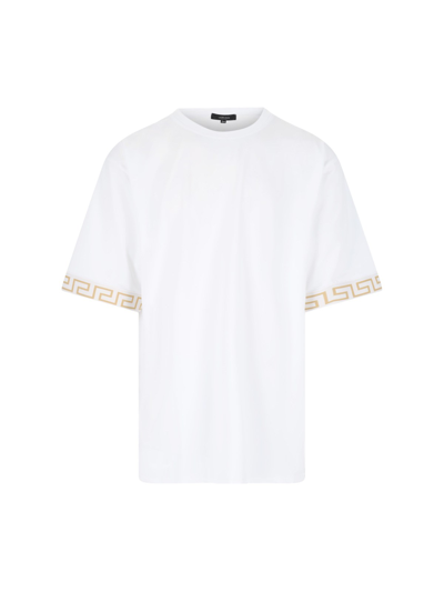 Shop Versace Sleeve Detail T-shirt In White