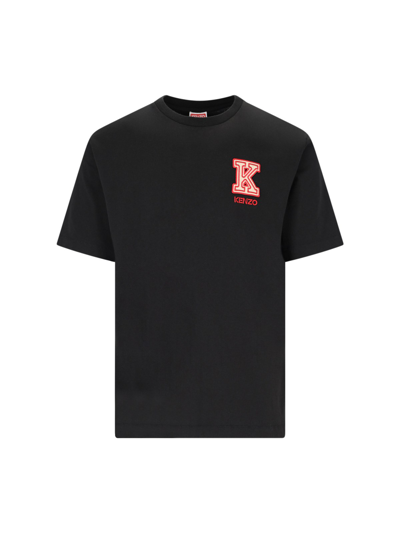 Shop Kenzo "k-crest" T-shirt In Black  