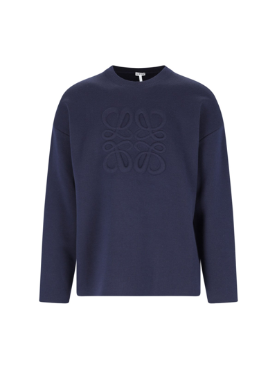 Shop Loewe Logo Sweater In Blue