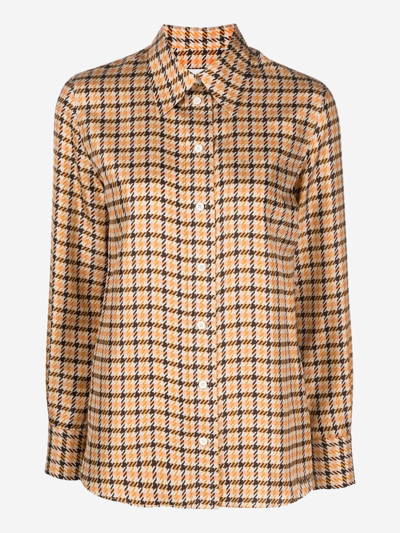 Shop Lanvin Silk Shirt In Brown