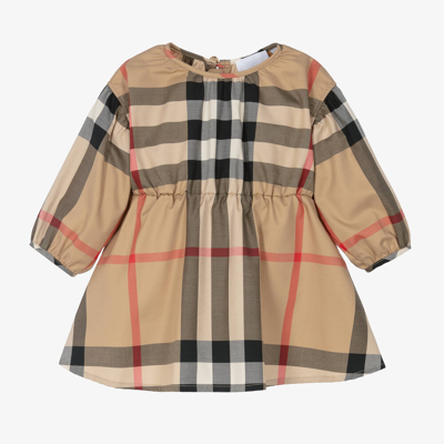Shop Burberry Baby Girls Archive Beige Check Dress