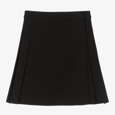 Shop Burberry Girls Black Vintage Check Pleated Skirt