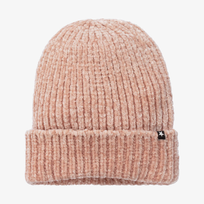 Shop Molo Girls Pink Chenille Knit Beanie Hat