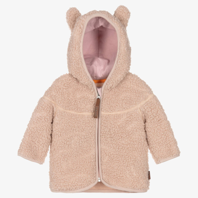 Shop Molo Girls Pink Teddy Fleece Coat